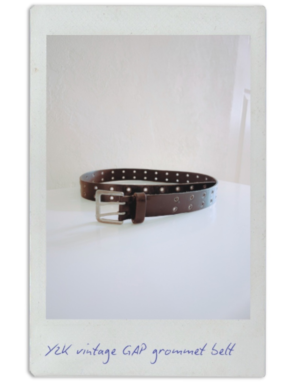 vintage Y2K GAP leather grommet belt, made in USA